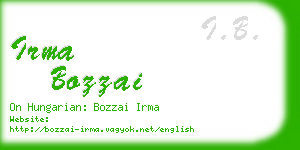 irma bozzai business card